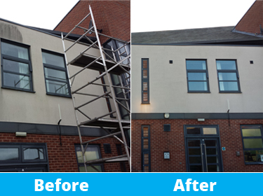 before and after of render cleaning